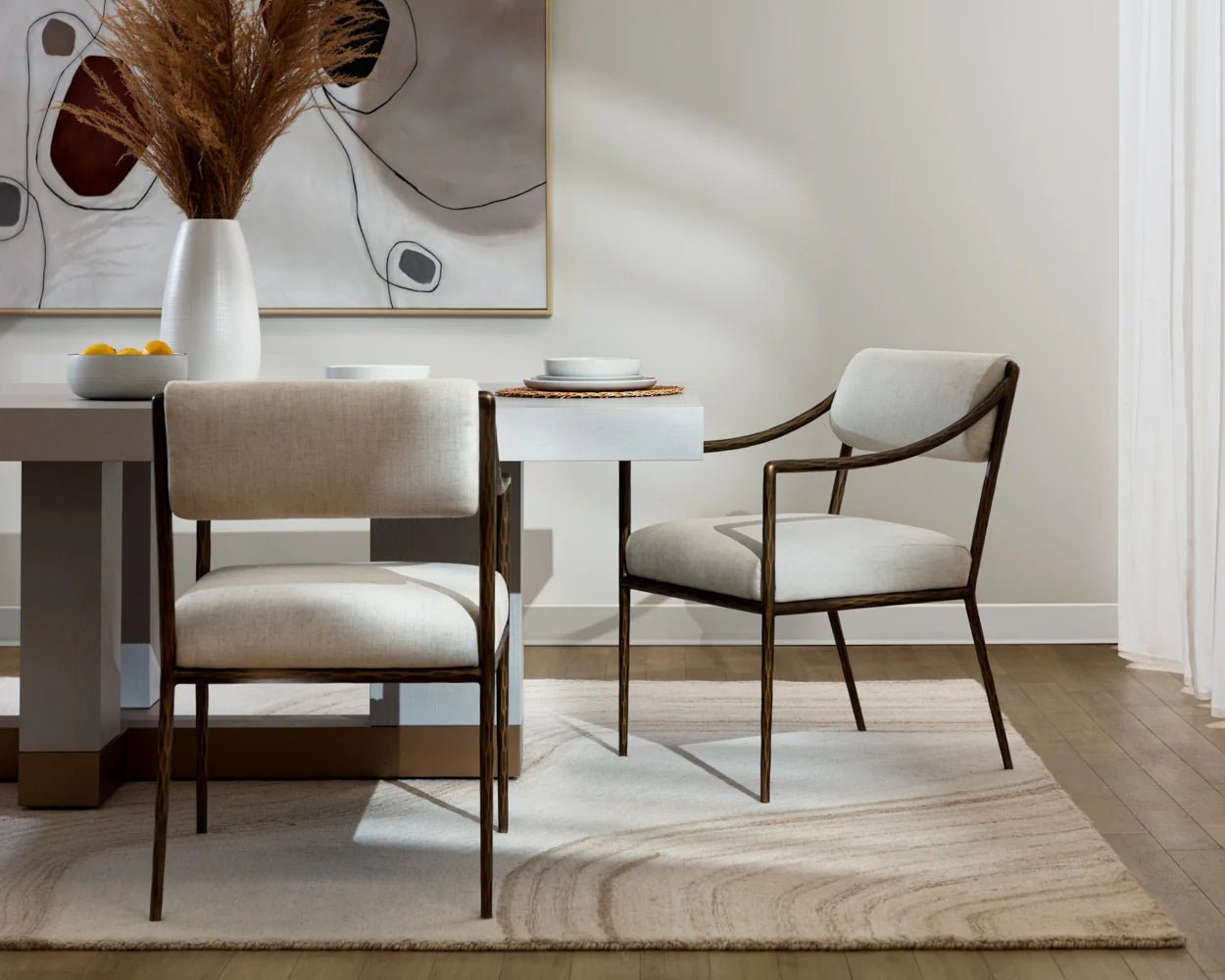 Leticia Dining Armchair - Geralt Linen - Central Designs