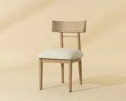 Florian Dining Chair - Light Oak - Geralt Linen - Central Designs