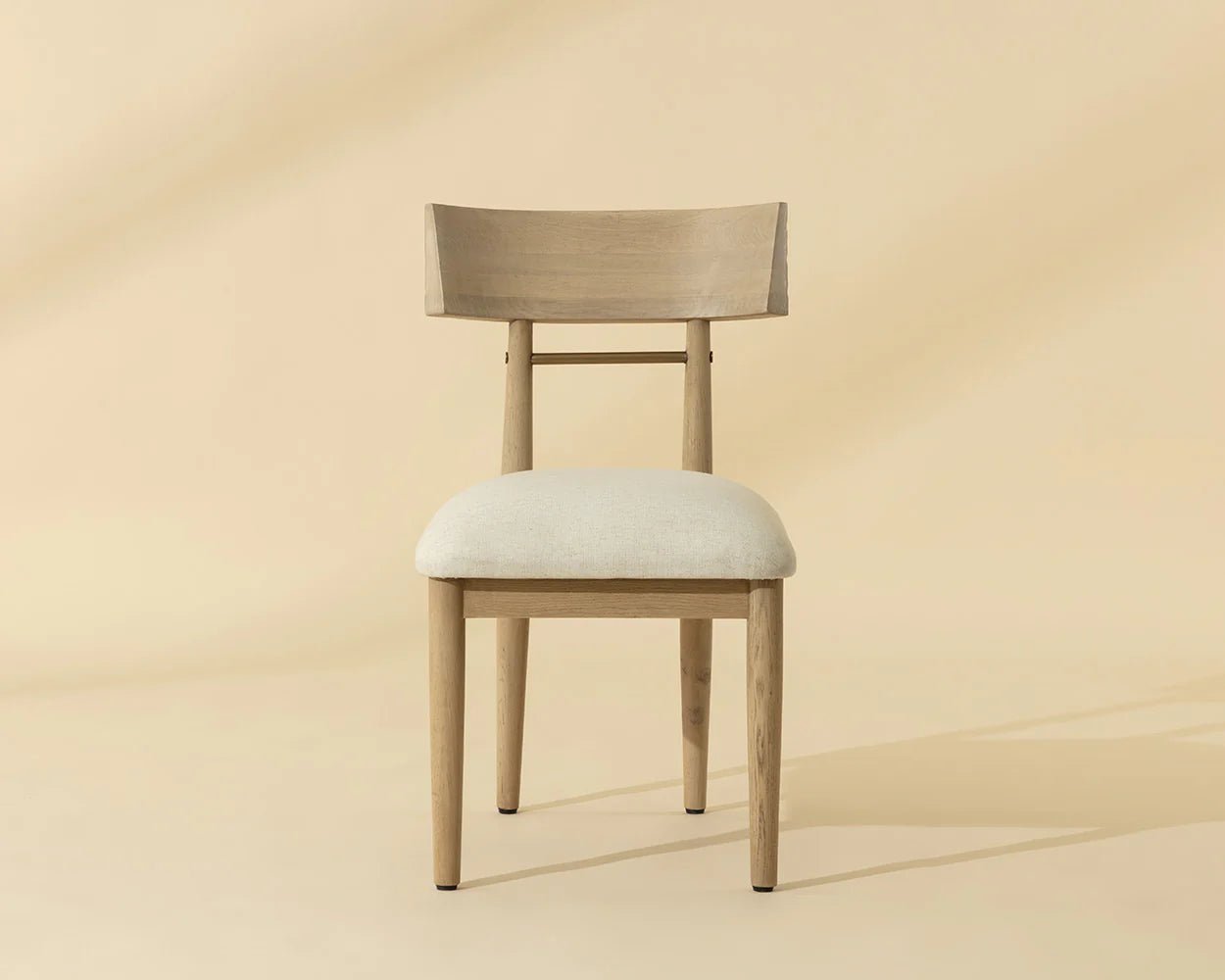 Florian Dining Chair - Light Oak - Geralt Linen - Central Designs