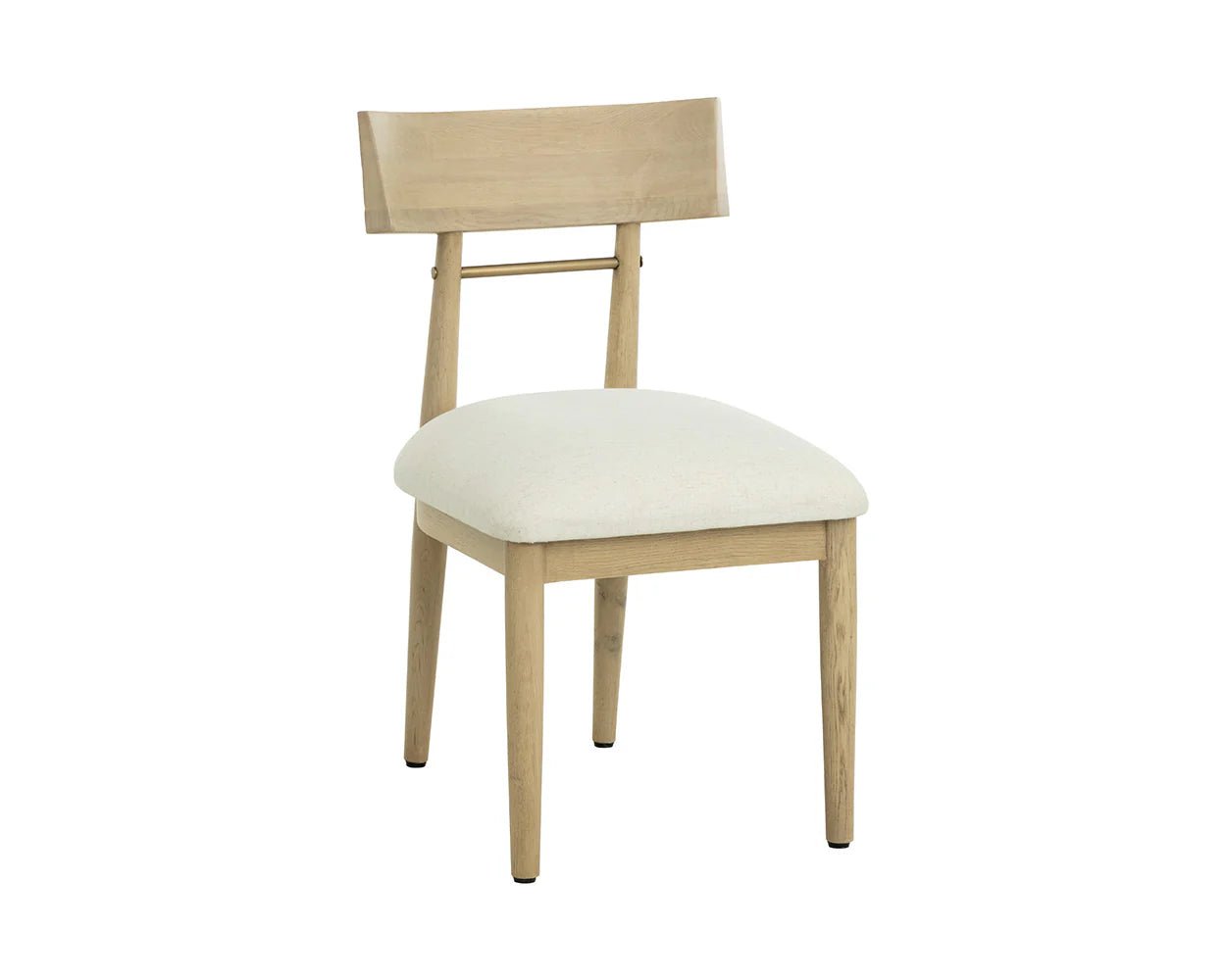Florian Dining Chair - Light Oak - Geralt Linen - Central Designs