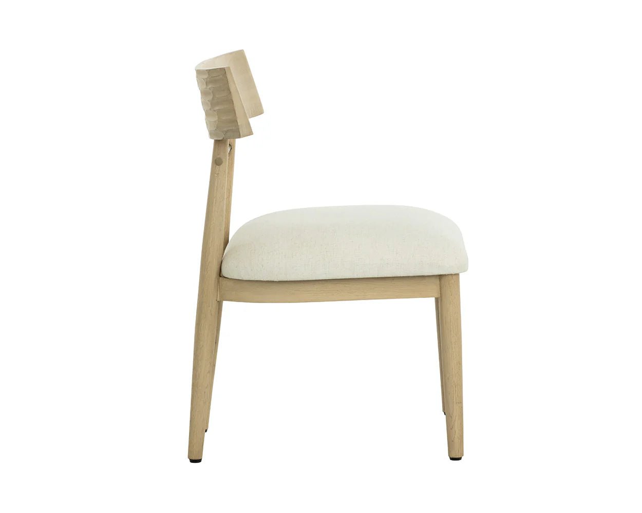 Florian Dining Chair - Light Oak - Geralt Linen - Central Designs
