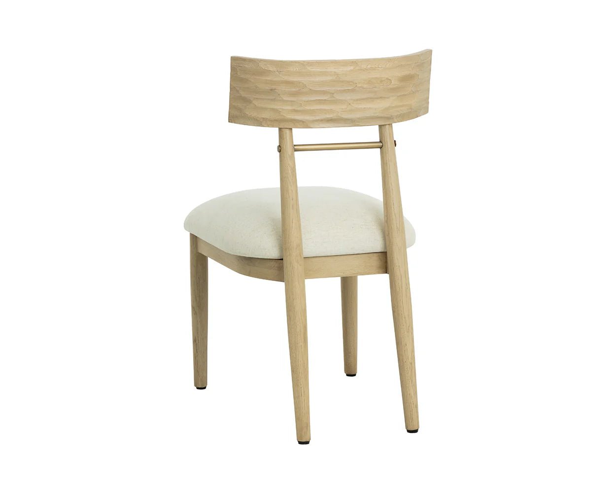 Florian Dining Chair - Light Oak - Geralt Linen - Central Designs
