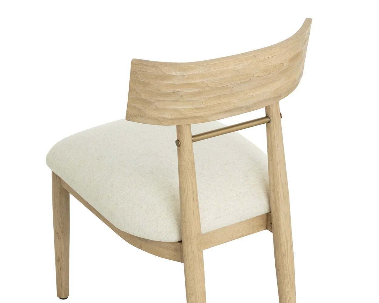 Florian Dining Chair - Light Oak - Geralt Linen - Central Designs