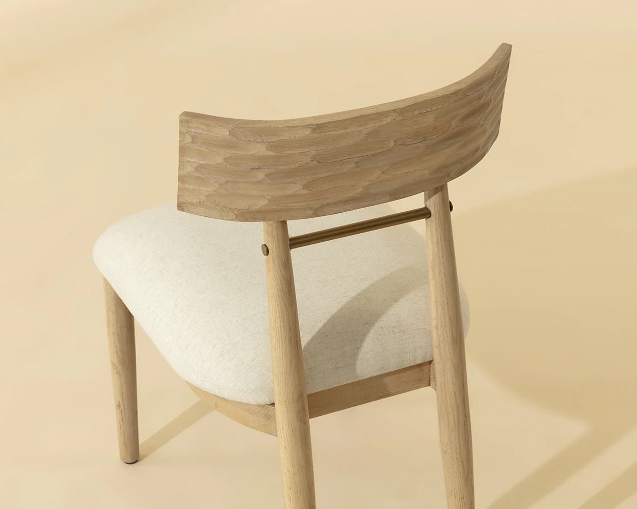 Florian Dining Chair - Light Oak - Geralt Linen - Central Designs