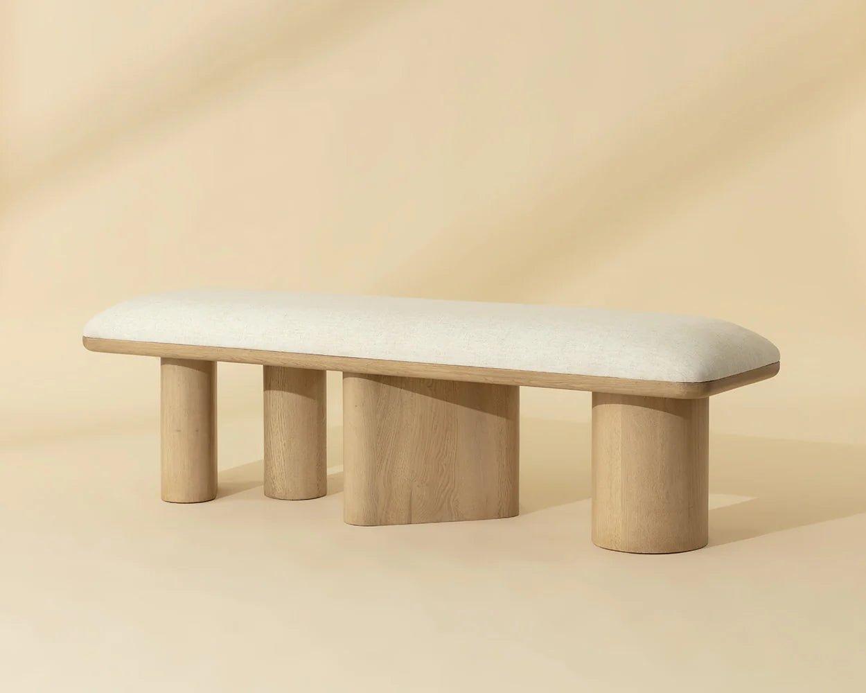 Hiro Bench - Light Oak - Geralt Linen - Central Designs
