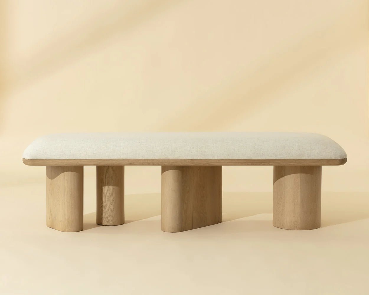 Hiro Bench - Light Oak - Geralt Linen - Central Designs