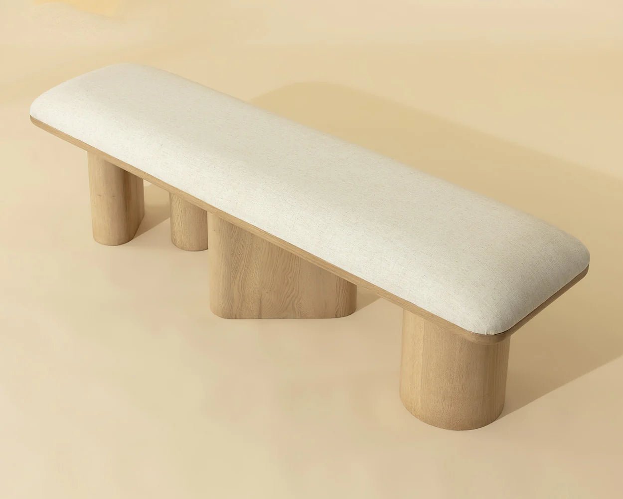 Hiro Bench - Light Oak - Geralt Linen - Central Designs