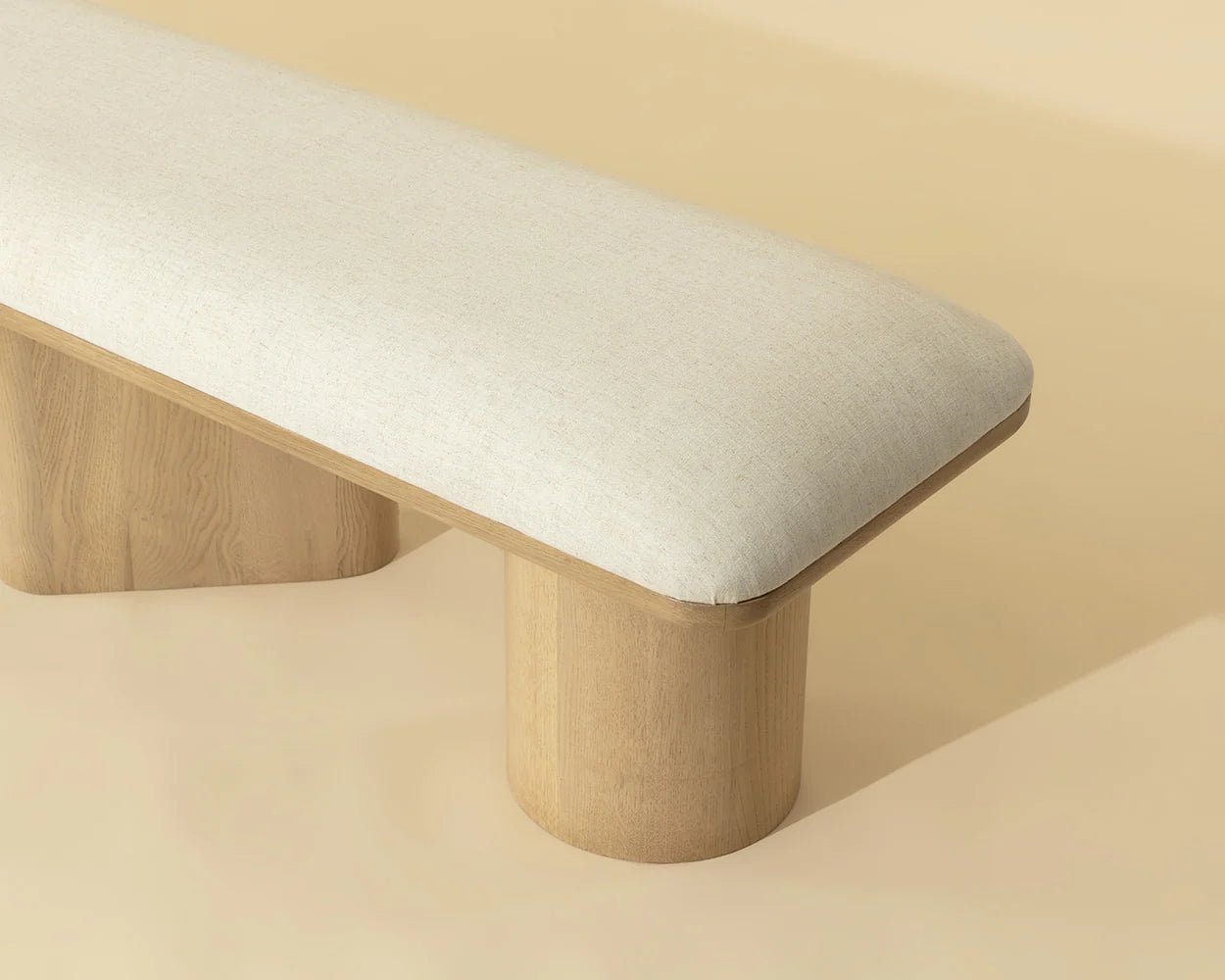 Hiro Bench - Light Oak - Geralt Linen - Central Designs