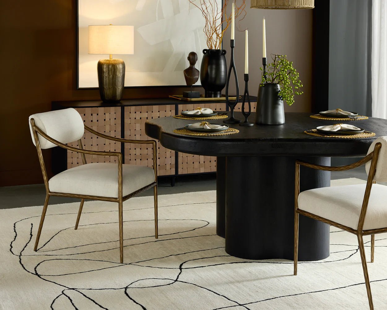 Bellona Dining Table - Charcoal Black - 68.5" - Central Designs