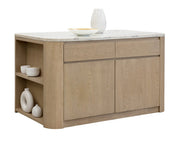 Romilly Kitchen Island - White Marble - 62" - Central Designs