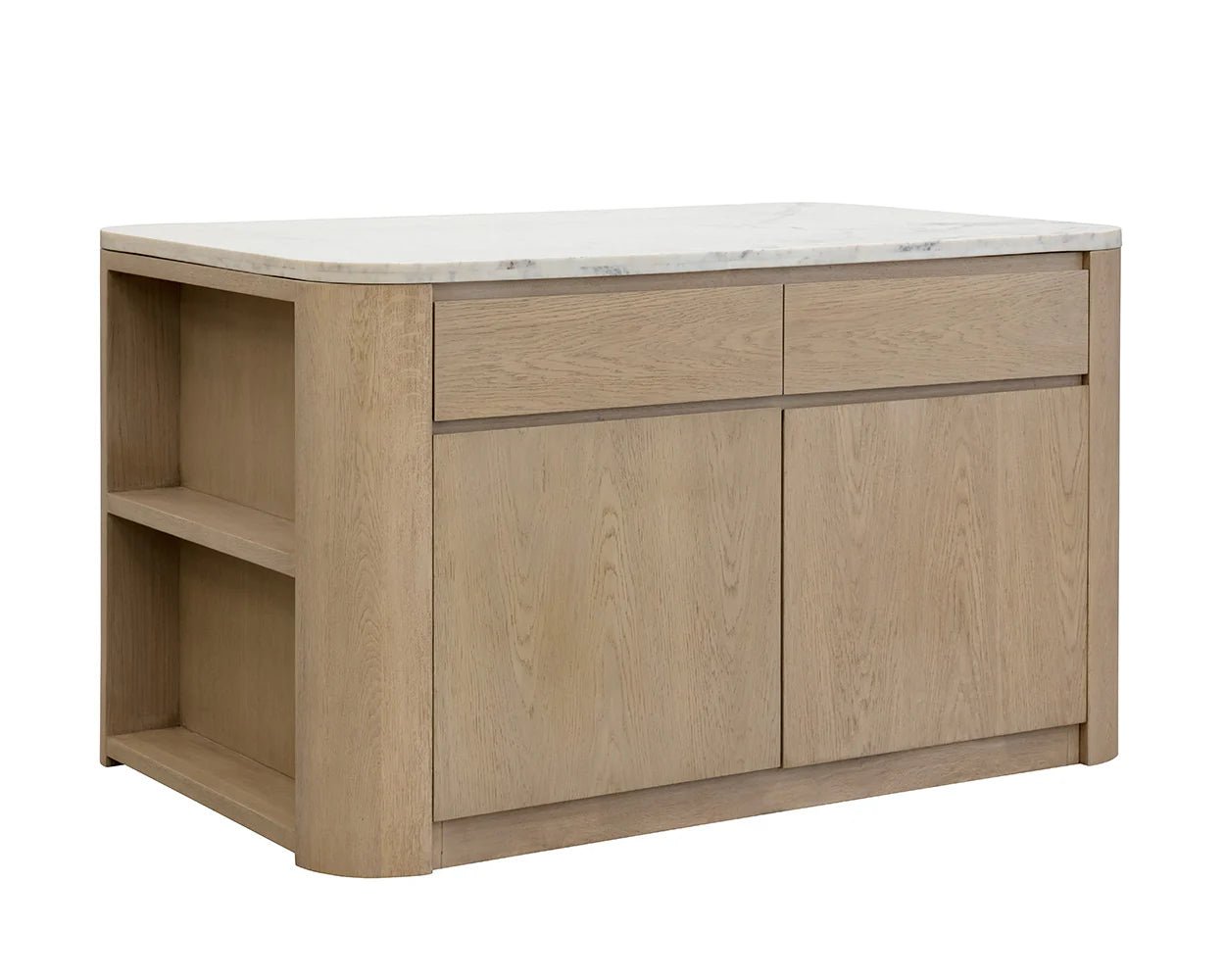 Romilly Kitchen Island - White Marble - 62" - Central Designs