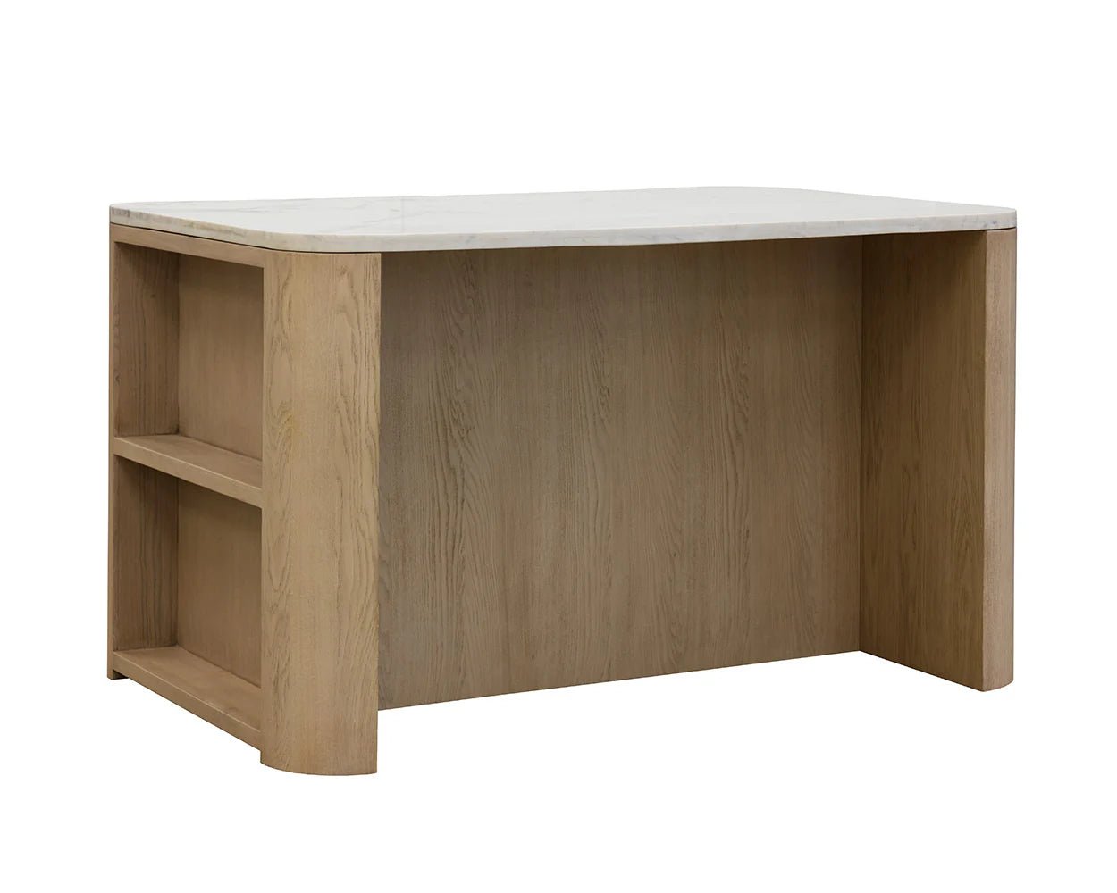 Romilly Kitchen Island - White Marble - 62" - Central Designs