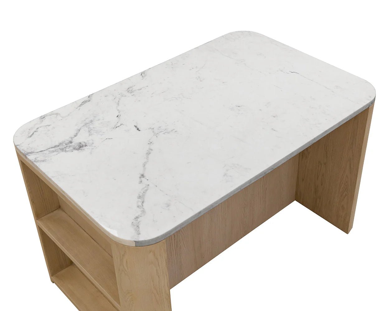 Romilly Kitchen Island - White Marble - 62" - Central Designs