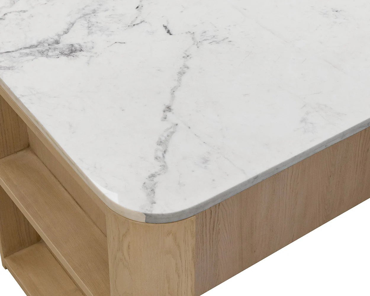 Romilly Kitchen Island - White Marble - 62" - Central Designs
