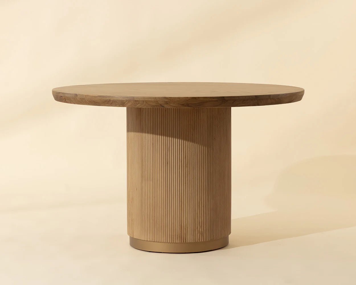Kalla Dining Table - Round - Rustic Oak - 48" - Central Designs