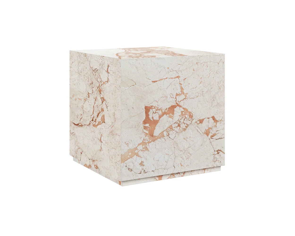 Laros End Table - Crema Breccia Marble - Central Designs