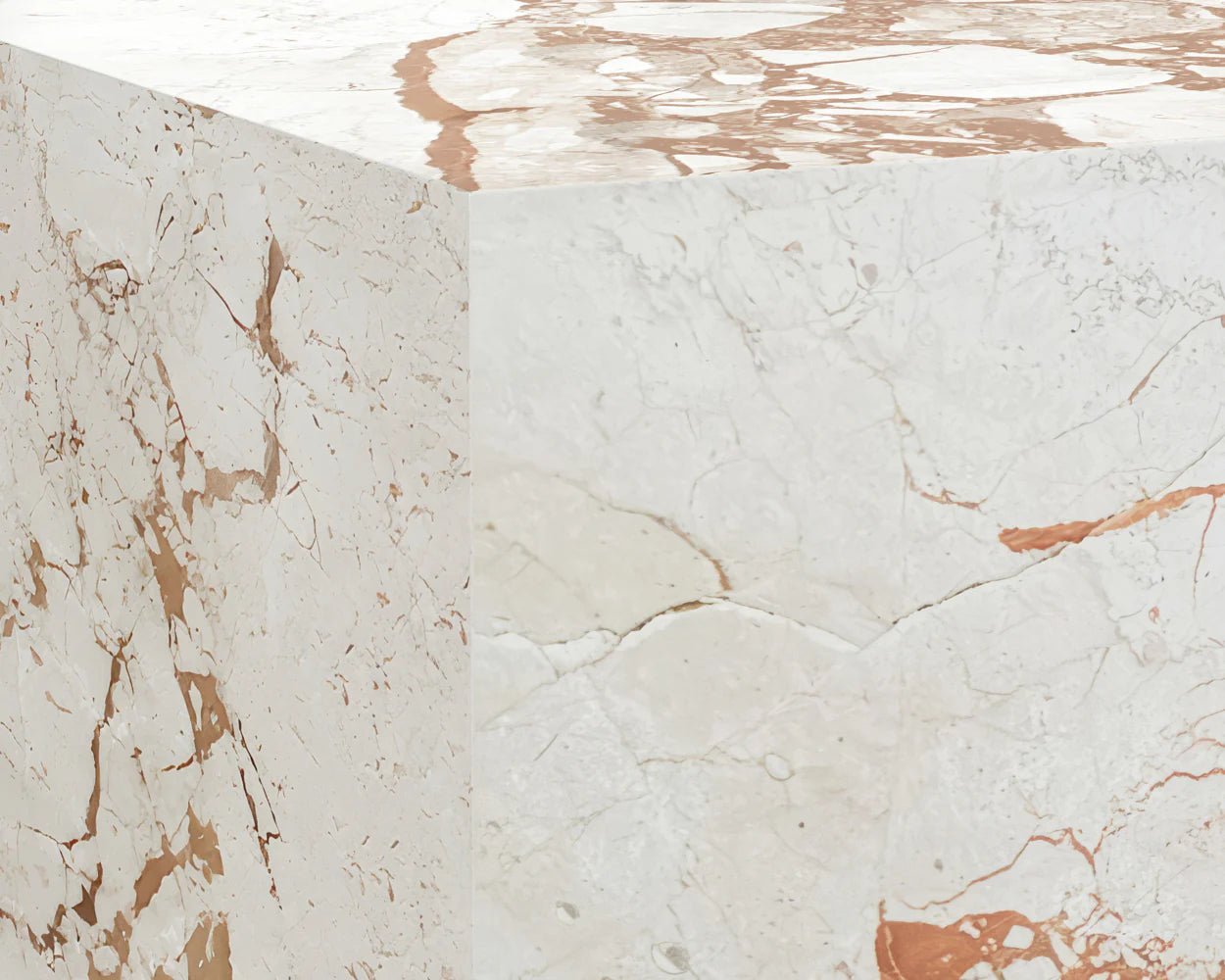 Laros End Table - Crema Breccia Marble - Central Designs