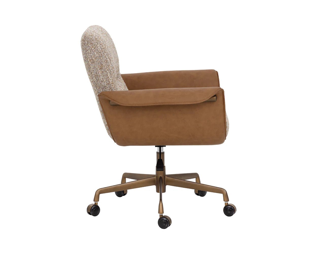 Lomax Office Chair - Holden Dusty Greige / Milliken Cognac - Central Designs