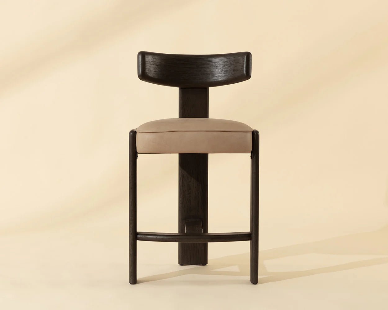 Horton Counter Stool - Dark Brown - Sahara Sand Leather - Central Designs