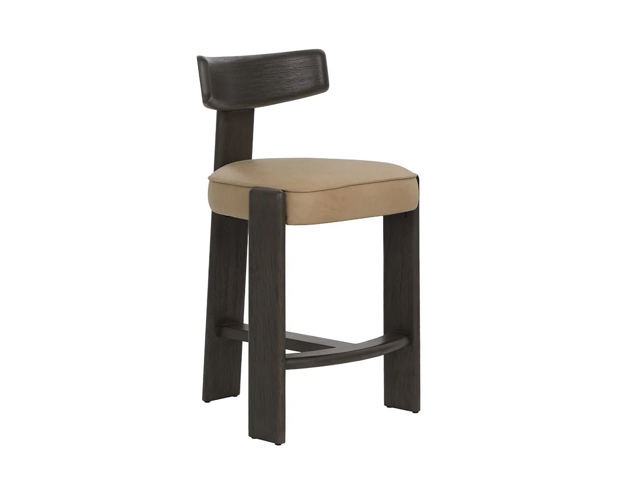 Horton Counter Stool - Dark Brown - Sahara Sand Leather - Central Designs