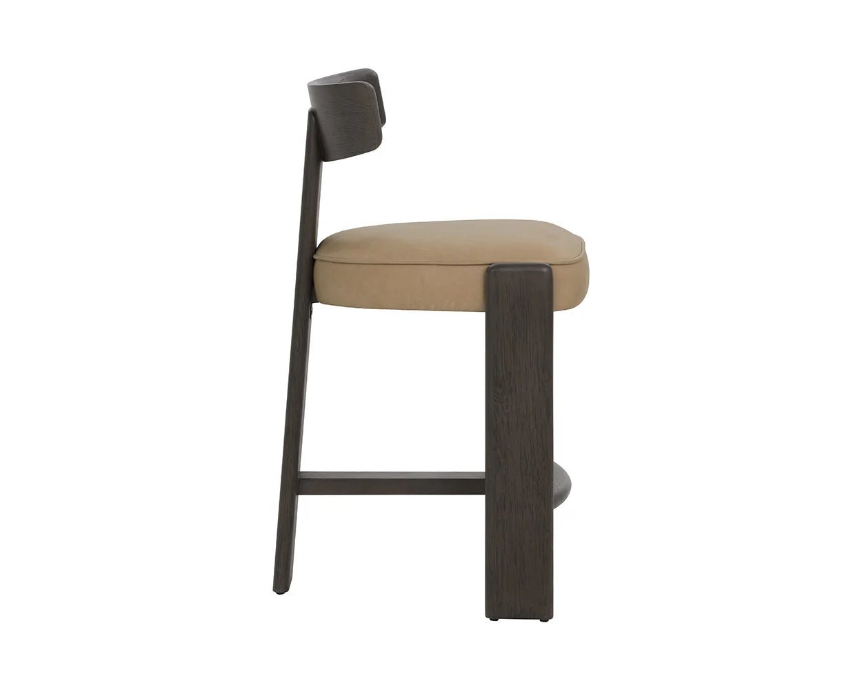 Horton Counter Stool - Dark Brown - Sahara Sand Leather - Central Designs