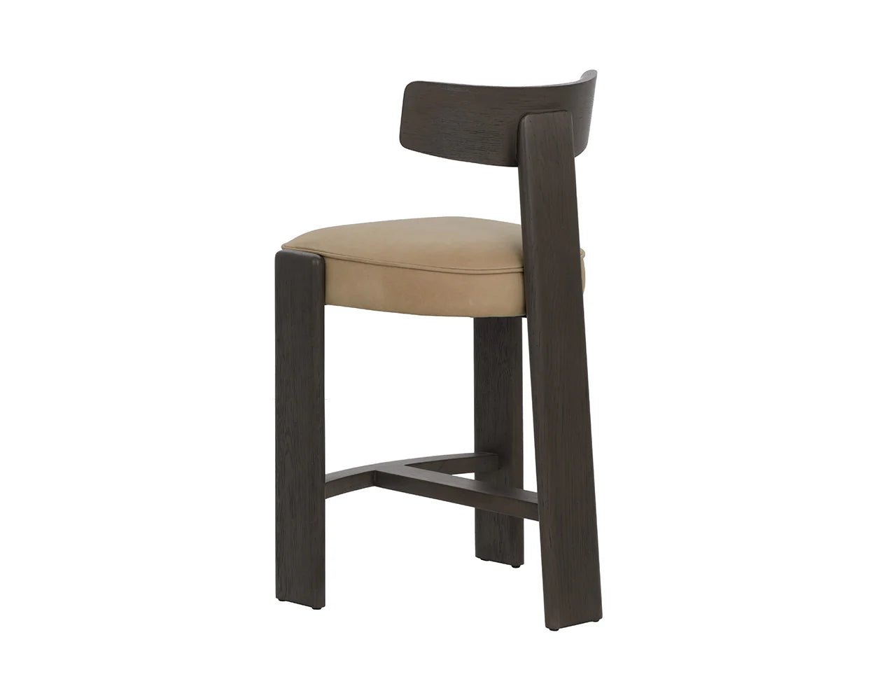 Horton Counter Stool - Dark Brown - Sahara Sand Leather - Central Designs