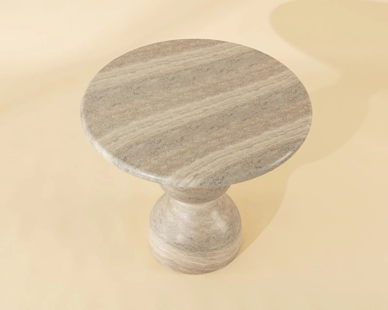 Raul Bistro Table - Travertine Look - Dune - 34" - Central Designs
