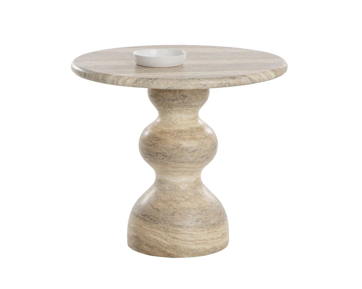 Raul Bistro Table - Travertine Look - Dune - 34" - Central Designs