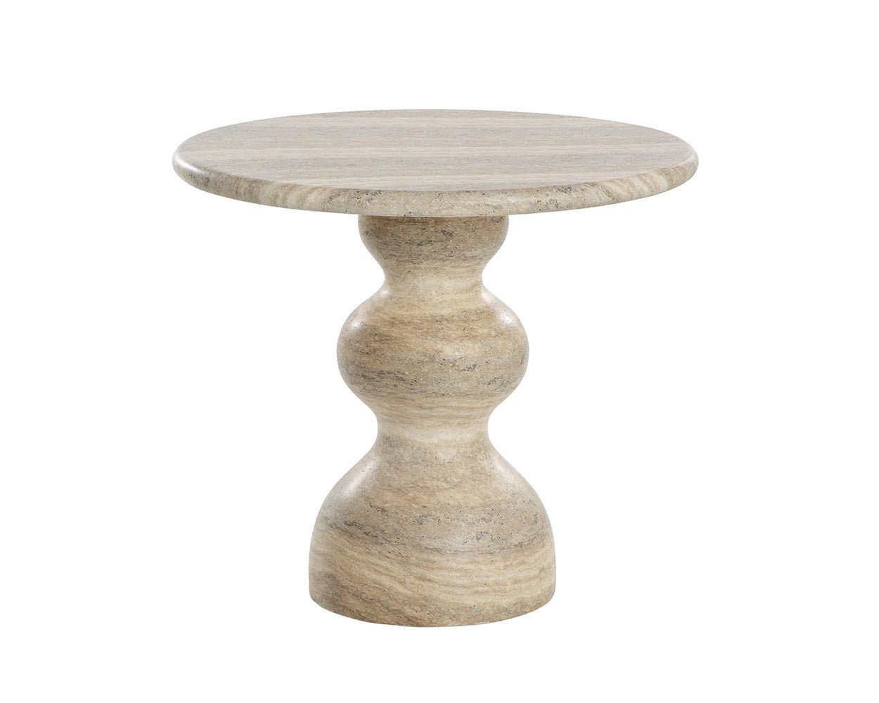 Raul Bistro Table - Travertine Look - Dune - 34" - Central Designs