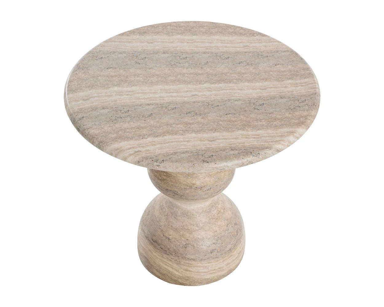 Raul Bistro Table - Travertine Look - Dune - 34" - Central Designs