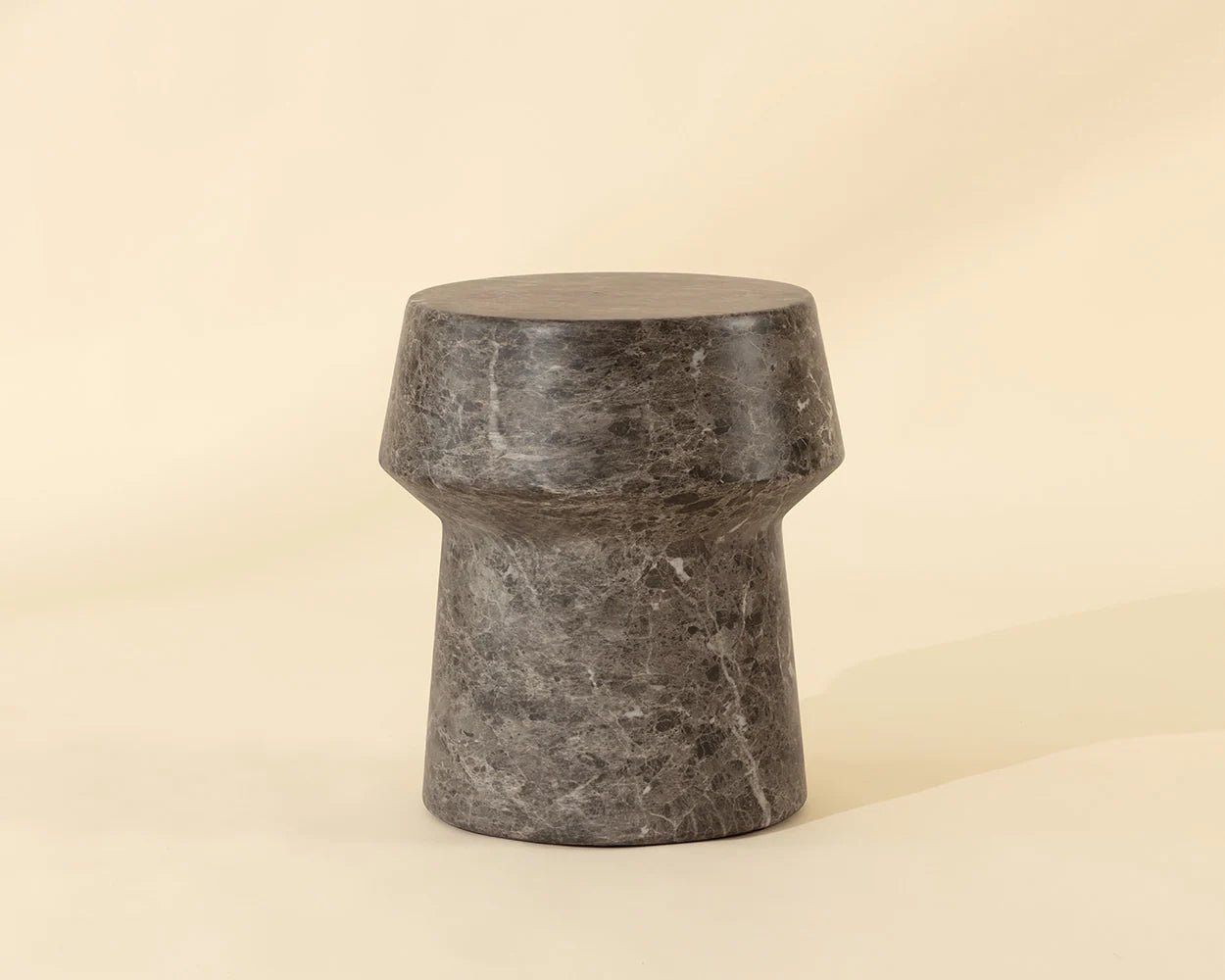 Brie End Table - Marble Look - Dark Emperador - Central Designs