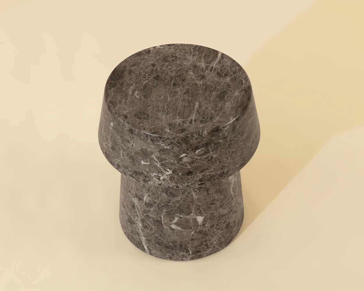 Brie End Table - Marble Look - Dark Emperador - Central Designs