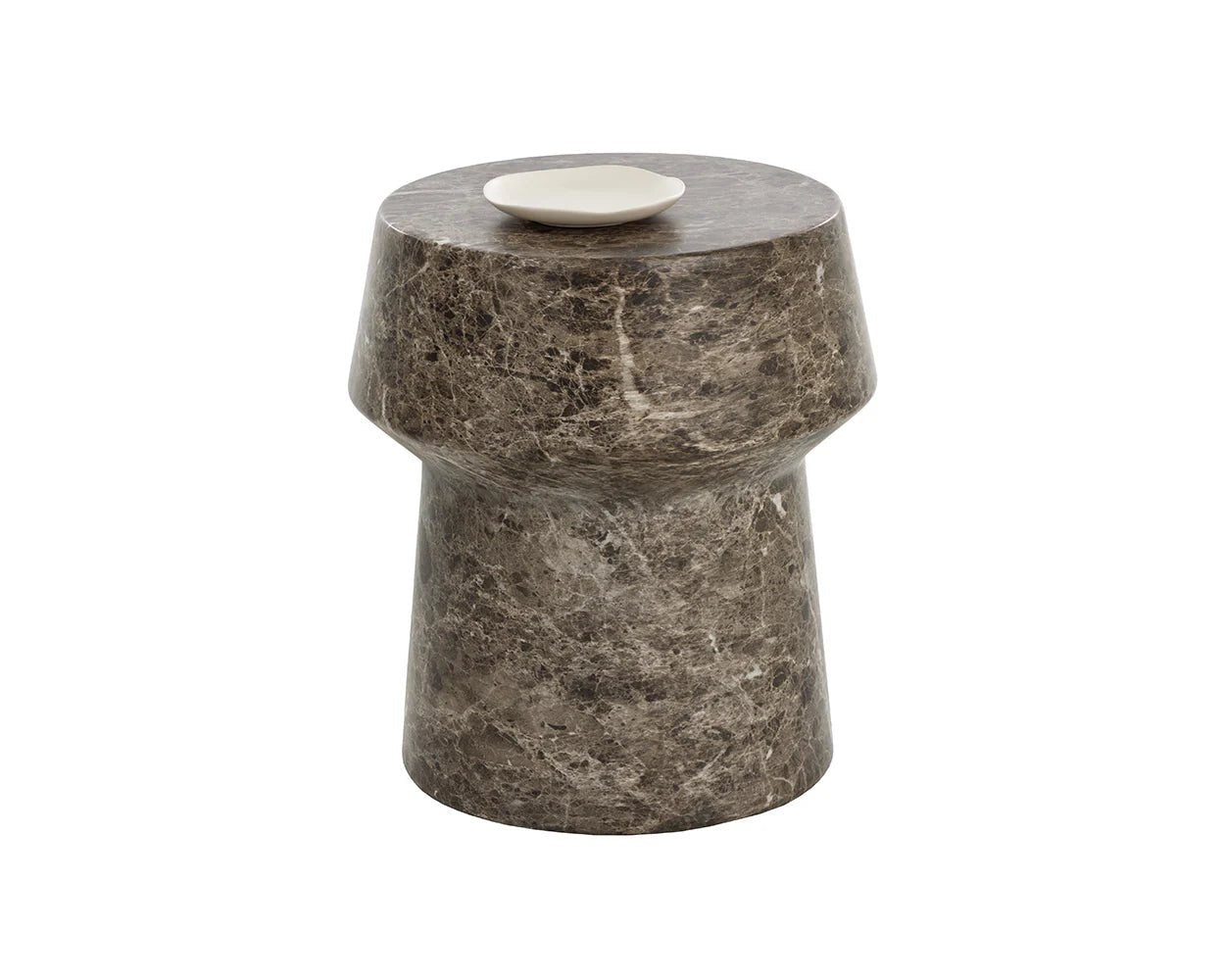 Brie End Table - Marble Look - Dark Emperador - Central Designs