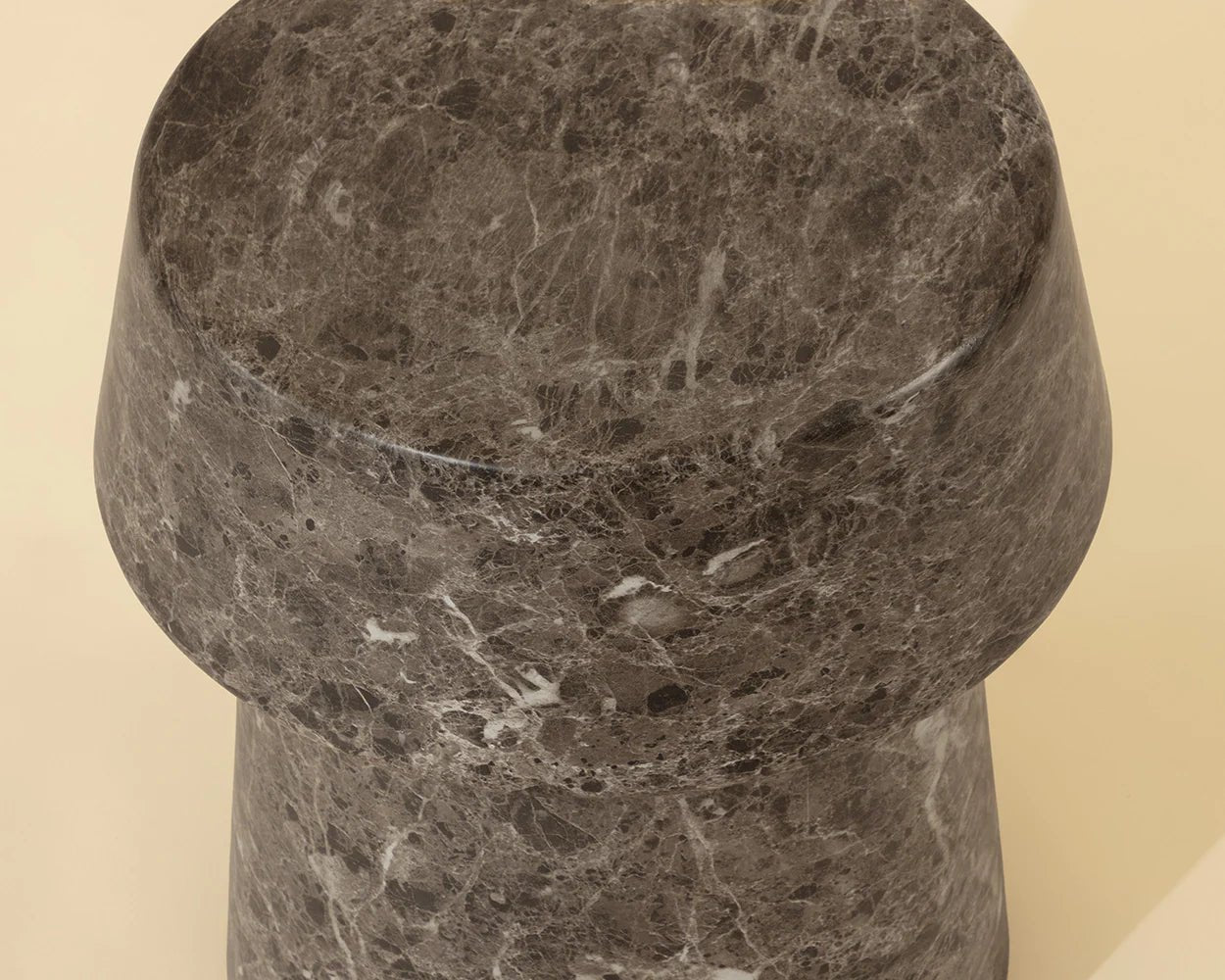 Brie End Table - Marble Look - Dark Emperador - Central Designs