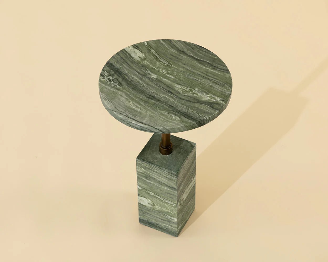 Mizani End Table - Marble Look - Sage - Central Designs