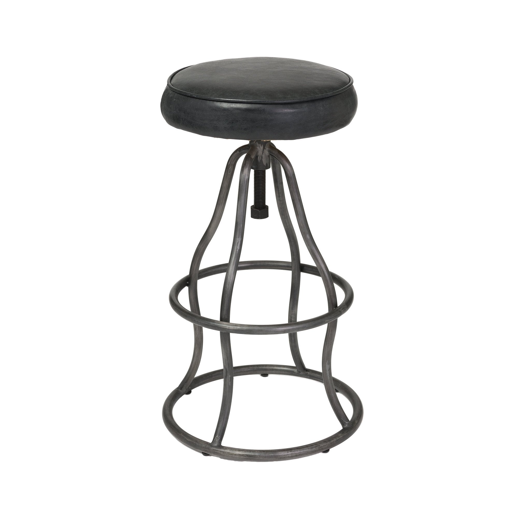 Bowie Stool - Black Leather - Central Designs