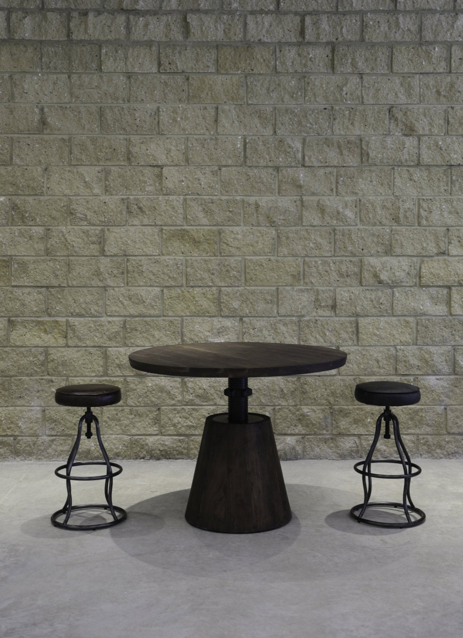 Bowie Stool - Black Leather - Central Designs