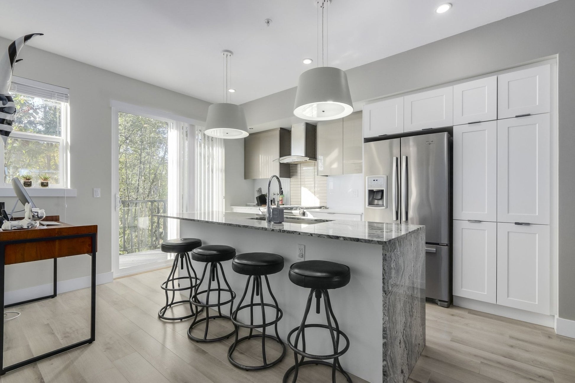 Bowie Stool - Black Leather - Central Designs