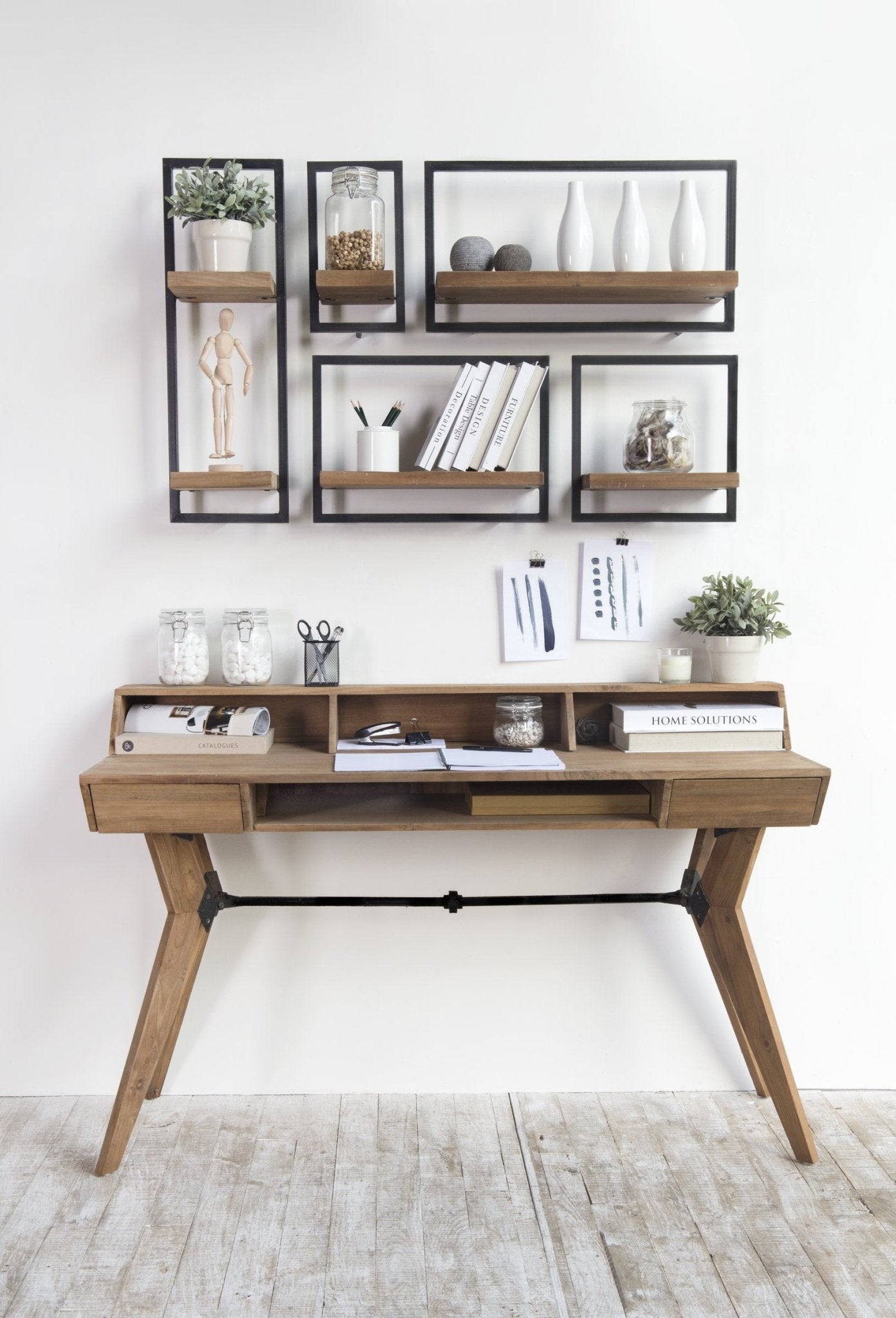 D - Bodhi Metal Frame Wall Box - Natural, Type E (1/box) - Central Designs