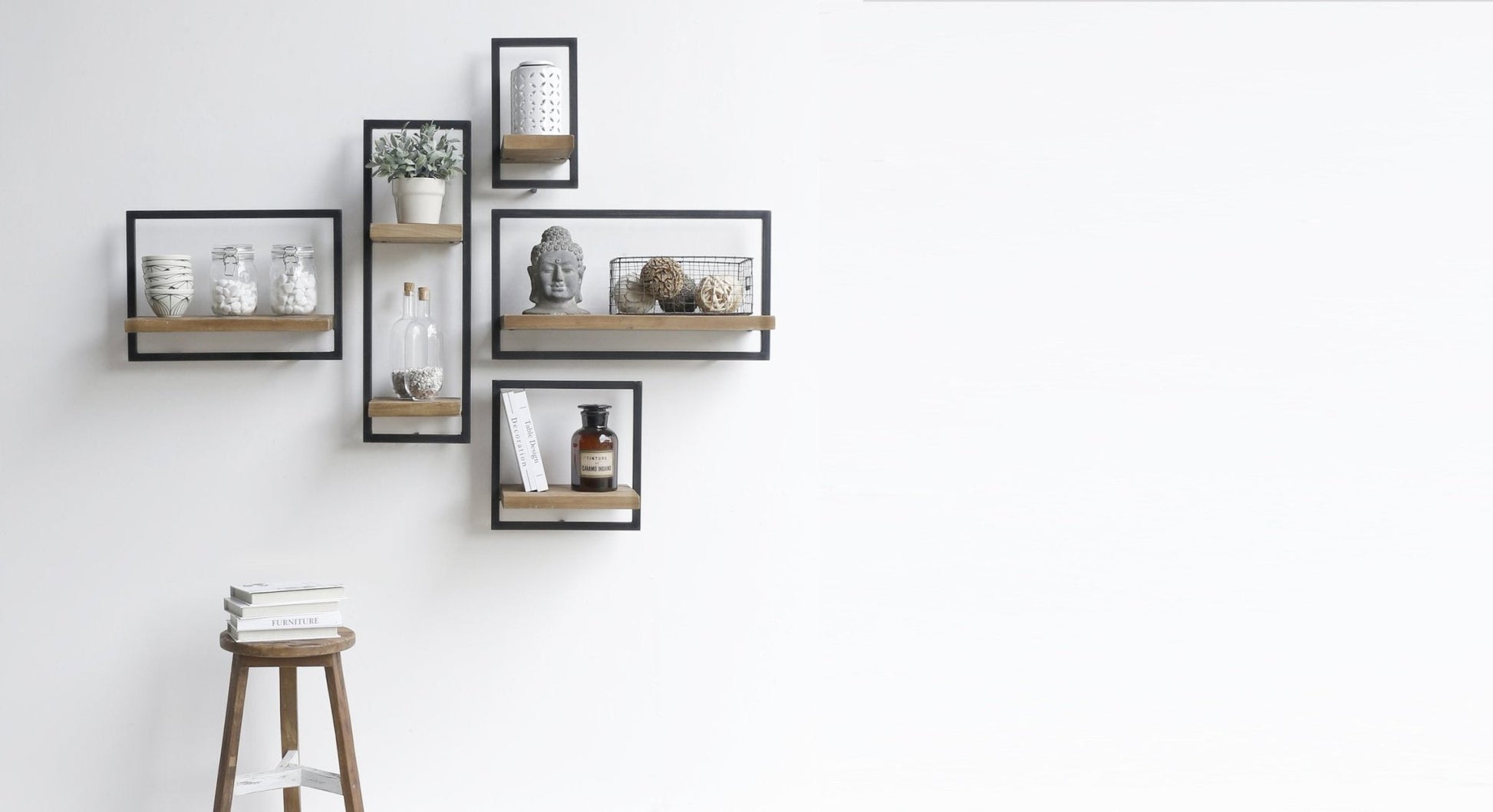 D - Bodhi Metal Frame Wall Box - Natural, Type B (1/box) - Central Designs