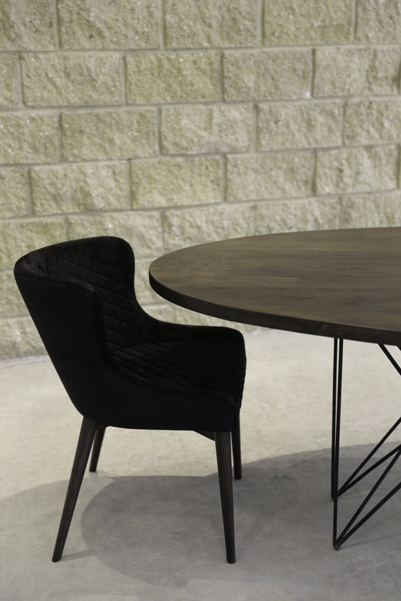Mila Dining Chair - Black Velvet - Central Designs