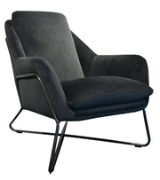 Romeo Lounge Chair - Dark Grey Velvet - Central Designs