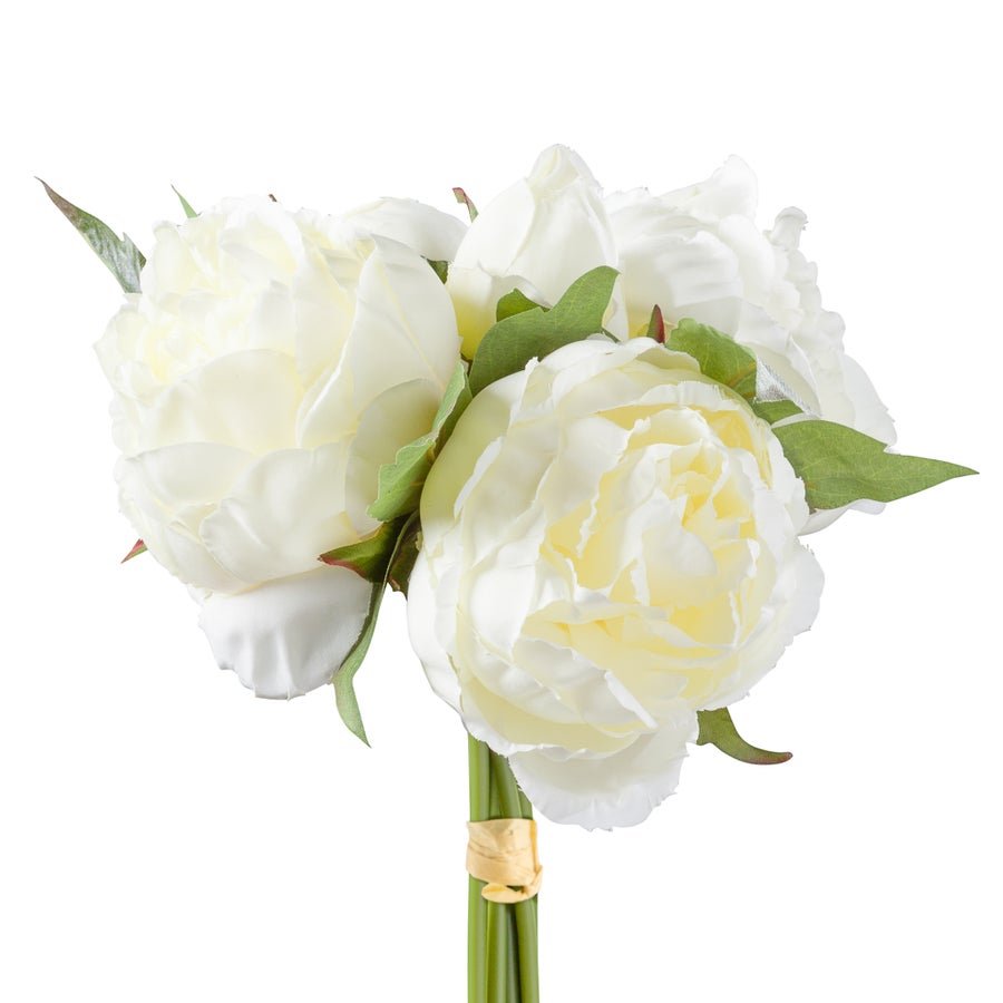 Blushing Peony 5 Bloom Bouquet - Creme - Central Designs