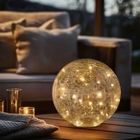 Globe Crackle Glass 6 Inch LED Decor Light - Central Designs