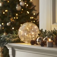 Globe Crackle Glass 6 Inch LED Decor Light - Central Designs