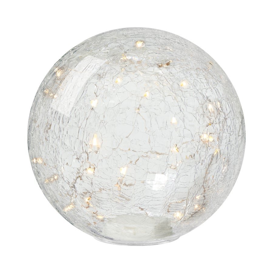 Globe Crackle Glass 6 Inch LED Decor Light - Central Designs