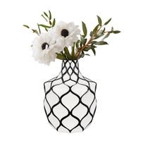 Abstract Lattice Outline 9 Inch Tall Ceramic Vase - Central Designs