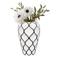 Abstract Lattice Outline 10.5 Inch Tall Ceramic Vase - Central Designs