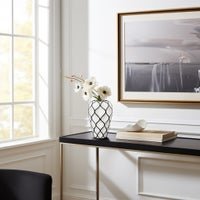 Abstract Lattice Outline 10.5 Inch Tall Ceramic Vase - Central Designs