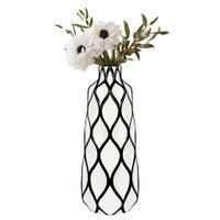 Abstract Lattice Outline 15.5 Inch Tall Ceramic Vase - Central Designs